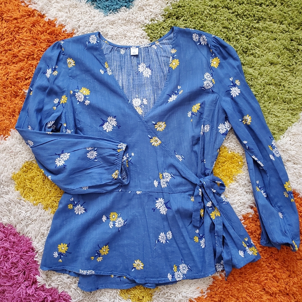Old Navy Long Sleeve Wrap Shirt